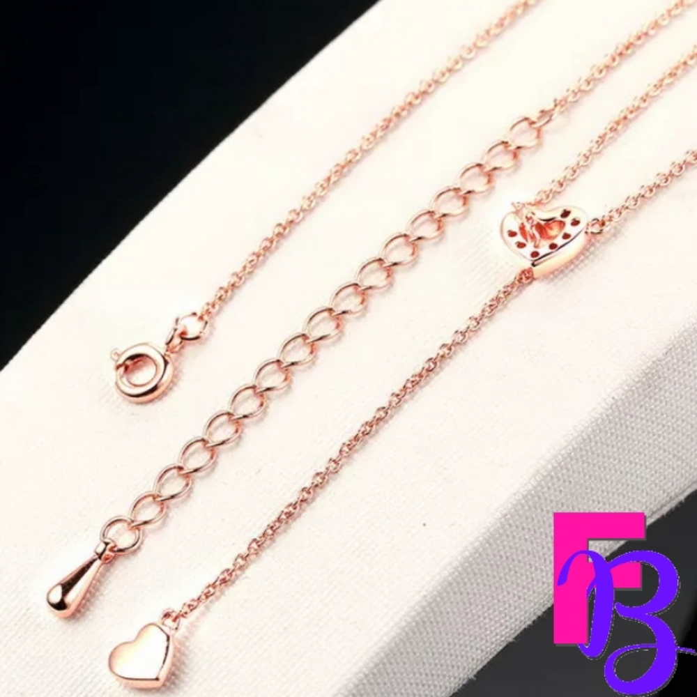18k White Gold Double Heart CZ Pendant & Chain - Picture 6 of 11